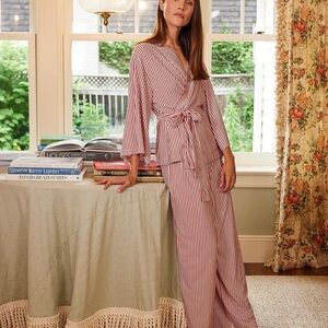 Lake pajamas kimono red stripe